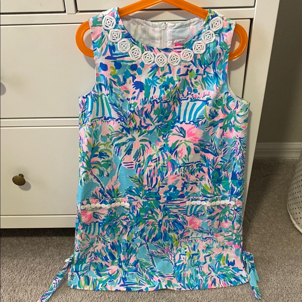Girl Lilly Pulitzer palm tree pink shirt size 10